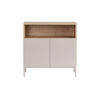 Calicosy Petit Buffet Oliver 2 Portes 1 Niche, décor Cachemire et Bois