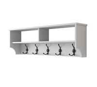 CALICOSY - Porte manteau 2 niches et 5 patères L120 cm - BROOKE - Blanc