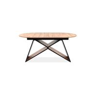CALICOSY - Table à manger extensible L160-200 cm décor chêne et noir TILIA - Bois clair