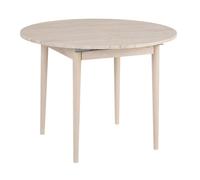 CALICOSY - Table à manger ronde extensible de 100 à 131 cm - KLARA - Travertin/ Chêne