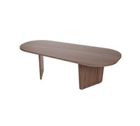 CALICOSY - Table basse avec plateau aux bords arrondis L130 cm - AMÉLIA - Noyer