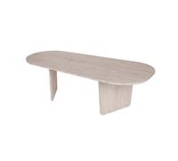 CALICOSY - Table basse avec plateau aux bords arrondis L130 cm - AMÉLIA - Travertin