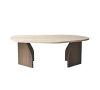 Calicosy Table basse avec plateau de forme organique et pieds larges, 100 cm de long - ROCK
