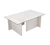 CALICOSY - Table basse avec plateau en verre L105 cm - NOAH - Chêne blanc