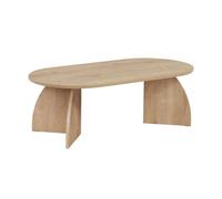 CALICOSY - Table basse avec plateau ovale et pieds courbés L120 cm SELENE - Chêne saphir