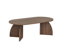 CALICOSY - Table basse avec plateau ovale et pieds courbés L120 cm SELENE - Noyer