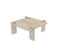 CALICOSY - Table basse carrée aux bords arrondis L90 cm NOMA - Travertin