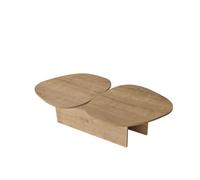 Calicosy Table basse CELESTE à deux niveaux de forme organique, 125 cm de long