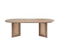 CALICOSY - Table basse ovale avec piètements rotin L120 cm - TALIA - Bois clair