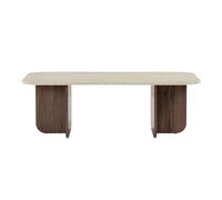 Calicosy Table basse rectangulaire avec plateau arrondi de 120 cm de long - BECAJ
