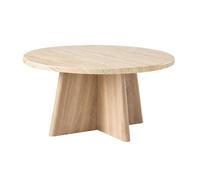 Calicosy - Table Basse Ronde Effet Travertin D80 cm - Agate