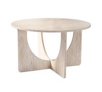 Calicosy Table basse ronde MARTA diamètre 70 cm finition travertin