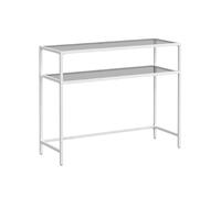 Calicosy Table console métal avec 2 tablettes en verre trempé, largeur 90 cm - SELIA