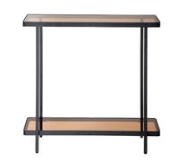 Calicosy Table Console ORA avec Étagères Verre Fumé, Largeur 80 cm