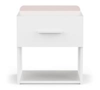 Calicosy Table de chevet ARLO avec 1 tiroir, blanc mat, largeur 40 cm