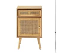 CALICOSY - Table de chevet avec cannage en rotin naturel - MIYA - Bois clair