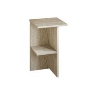 CALICOSY - Table de chevet carrée avec étagère H60 cm - LERAY - Travertin