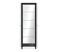 CALICOSY - Vitrine 2 Portes et 4 Étagères en verre L62 x H189 cm - ALBI - Noir