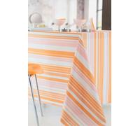 CALITEX Nappe en Tissu Sunstripe - Motif Rayures orangées.