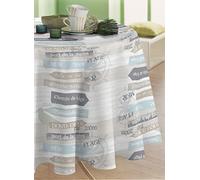 CALITEX PROMENADE DES DUNES Nappe Toile cirée ronde Gris 140 x 140 cm