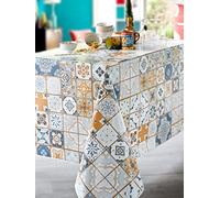 CALITEX Toile cirée Faro, Bleu, Ronde 140 cm