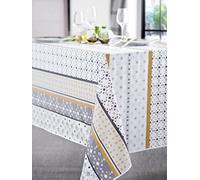 CALITEX Toile cirée Riviera, Gris, Ronde 140 cm