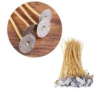 CALLARON 100 Mèches de Bougie en Cire d'abeille Naturelles 20 Cm Coton Pré-cirées Faible Dégagement de Fumée pour Fabrication et Éclairage de Bougies
