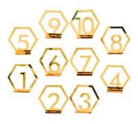 CALLARON 10pcs Numéro de Table Mariage en Alliage Doré Support, Facile à Nettoyer et Réutilisable, pour Restaurant et Fête