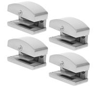 CALLARON 4 Pièces Guide Inférieur de Porte Coulissante pour Verre 5-14mm en Alliage D'aluminium Roulettes Anti-usure et Bloc en Caoutchouc pour Portes de Translatives