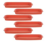 CALLARON 6 Pièces Soucoupe pour Pot de Fleurs, Bac de Récupération Rectangulaire en Plastique, 24x11x2cm, pour Pots et Jardinières de Succulentes, Maison et Rebord de Fenêtre