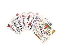 CALLARON 8feuilles Tatouages Ephemeres Halloween Stickers Visage Mascarade Cosplay Autocollants Jour des Morts Faux Tatouages Articles de Fete
