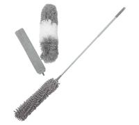 CALLARON Balai Anti-poussière Double Tête en Microfibre Chenille avec Manche Télescopique Jusqu'à 100 Pouces, Brosses Lavables et Détachables pour Nettoyage Précis et Ventilateurs