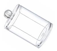 CALLARON Boîte de Rangement pour Coton et Gobelets en Plastique Rainure Humanisée, Plastique Transparent, Design Moderne Minimaliste, pour Salle de Bain et Coiffeuse