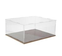 CALLARON Boîte de Rangement Transparente avec Couvercle Bois 25x20 CM | Protection la Poussière et L'usure, Style Décoratif Sophistiqué, Affichage de Bureau et Muséal