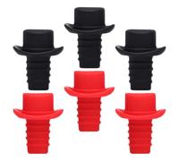 CALLARON Bouchons de Bouteille et Décorent Bouteilles en Silicone Lot de 6 Classiques Réutilisables, Gardent le Vin Frais pour Vin et Vinaigre Lors de Repas en Plein Air