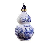 CALLARON Bouteille Gourde en Céramique Style Calebasse, Jarre à Vin Scellée pour Décoration Intérieure, Bouteille Vide Artisanale pour Boissons