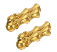CALLARON Capuchon Métallique en Alliage D’aluminium 4 Pièces pour Poteau de Meuble, Connecteur de Main Courante Embout Boule Bambou Or, pour Poteaux de Garde-corps en Verre et Mains