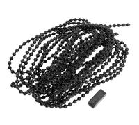 CALLARON Chaînette de Rideau Noire 5 Mètres en Plastique Pom Rallonge Réglable pour Stores Enrouleurs et Stores Romains, Cordon à Billes pour Accessoires de Décoration Intérieure, 2 Pièces