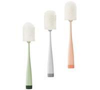 CALLARON Ensemble de 3 Brosses Goupillon pour Bouteilles et Tasses, Nettoyage Rapide Éponge en Plastique, Pratique pour Séchage et Rangement, Fête des Mères