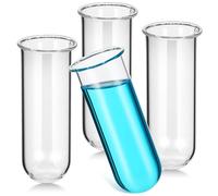 CALLARON Ensemble de 4 Tubes en Verre pour Fleurs Hydroponiques, Vase Transparent Anti-Usure et Gain de Place, pour Bureau et Salon