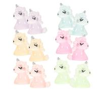 CALLARON Figurines Licorne en Résine Phosphorescente 12pcs pour Décoration DIY, Finition Soignée et Design Mignon, pour Véhicule et Décor Intérieur Couleur Aléatoire