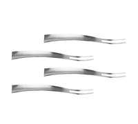 CALLARON Fourchettes à Dessert en Acier Inoxydable 4pcs, Fourche à Deux Dents Élégante et Résistante, pour Fruits et Pâtisseries Bistro