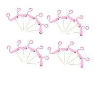 CALLARON Lot de 10 Pics à Gâteaux Flamant Rose 3d en Papier, Décorations Créatives pour Gâteau Tropical, pour Fête D'été et Thème Hawaïen