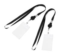 CALLARON Lot de 2 Étuis Porte-badge en Pvc Lanière et Enrouleur, Titulaire D'une Pièce D'identité Pratique et Facile à Nettoyer pour Personnel et Médecins