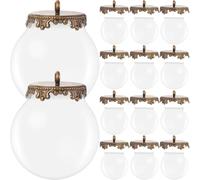 CALLARON Mini Boules Verre Transparent 2.5 CM Accessoires Pendentifs 10 Pièces Base Dorée pour Bijoux Colliers Bracelets Décorations DIY
