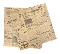 CALLARON Papier D'emballage Alimentaire Bords Propres Kraft Khaki Imperméable 50 Feuilles et Impression Rétro pour Emballage de Fleurs et Paquet Mini
