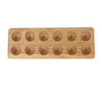 CALLARON Plateau à Œufs en Bois D'hévéa, Support à Œufs Double Rangée 12 Trous, Base de Rangement Robuste pour Réfrigérateur, Accessoire la Cuisine Pratique et Sécuritaire