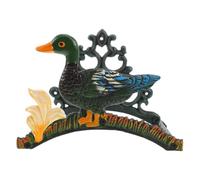 CALLARON Porte-Tuyau Mural Décoratif Fonte Forme de Canard Support Robuste pour Rangement de Tuyau Arrosage Extérieur Résistant aux Intempéries Installation Facile pour Jardin Terrasse