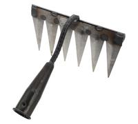 CALLARON Râteau Agricole à 6 Dents en Acier au Carbone, Râteau à Main Noir pour Ameublir Le Sol et Niveler la Pelouse, Usage Domestique et Agricole