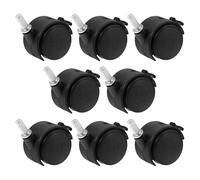CALLARON Roue de rechange pour chariot à linge, petites roulettes pivotantes en plastique avec freins, lot de 8, noires, pour meubles et pots de fleurs
